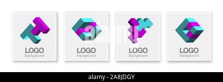 Abstract shapes logo set of business concept Stock Vector