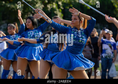 Washington DC, USA - September 21, 2019: The Fiesta DC, Cheerleaders from the Angeles de Paz from el salvador, dancing at the parade Stock Photo