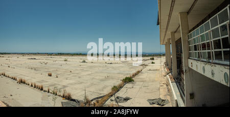 Impressions of the old Ellinikon Athens airport , abandoned in 2001 after the new Athens International Airport Eleftherios Venizelos (ATH) opened for Stock Photo