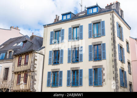 Quimper in Brittany, old half-timbered houses in the city center Stock Photo