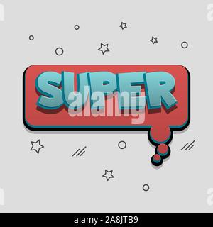 Comic text speech bubble pop art design Stock Vector
