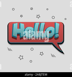 Comic text speech bubble pop art design Stock Vector