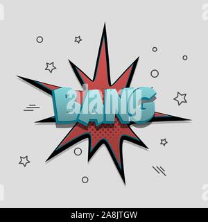 Comic text speech bubble pop art design Stock Vector