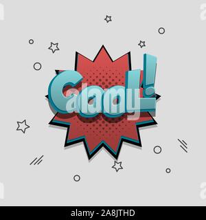 Comic text speech bubble pop art design Stock Vector