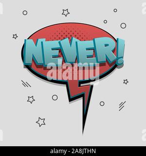 Comic text speech bubble pop art design Stock Vector