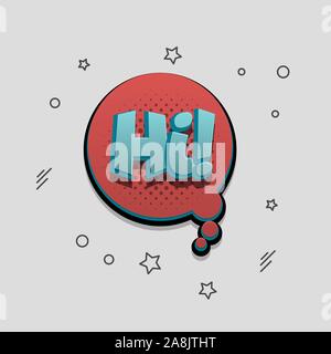 Comic text speech bubble pop art design Stock Vector