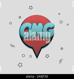 Comic text speech bubble pop art design Stock Vector