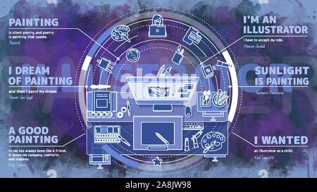 Beautiful, complex and modern illustration is perfect as the basis for your commercials. There are text blocks on the topic. Stock Vector
