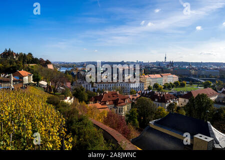 Panorama View From Hradcany Castle Over The City Prague In The Czech Republic Stock Photo