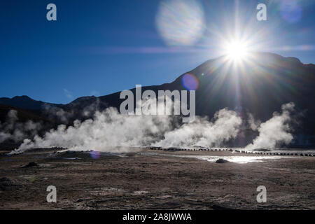 Fumaroles at El Tatio Geyser Field in Northern Chile Stock Photo