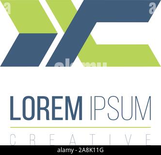 Letter X or XL logo design template with an arrow. Branding, business identity. Tech logo. Stock Vector illustration isolated on white background. Stock Vector