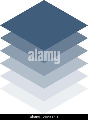 3D Isometric Infographic design of fading layers with 6 leves. Can be used for presentations banner, workflow layout, process diagram, flow chart Stock Vector