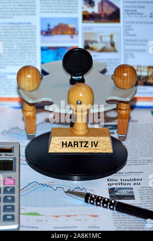 Stempel mit der Aufschrift: HARTZ IV, Stock Photo