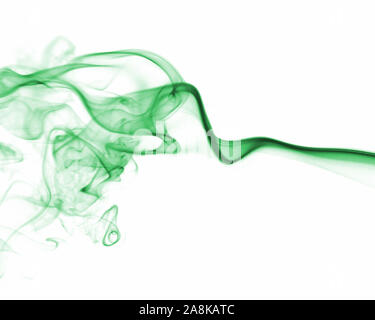 green Smoke abstract on white background. Stock Photo