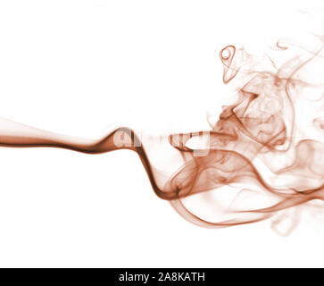 Red abstract smoke pattern on a white background Stock Photo