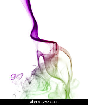 Abstract Violet smoke on white background, Violet background,Violet ink background,purple smoke,beautiful color smoke Stock Photo