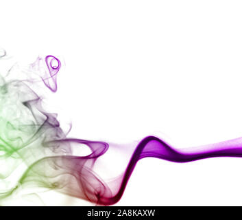 Abstract Violet smoke on white background, Violet background,Violet ink background,purple smoke,beautiful color smoke Stock Photo