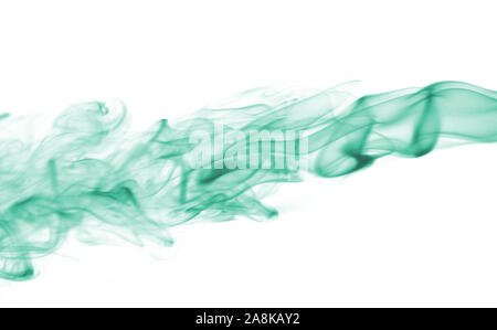 green Smoke abstract on white background. Stock Photo