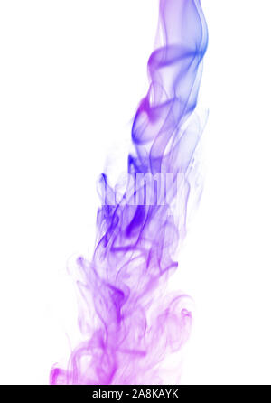 Abstract Violet smoke on white background, Violet background,Violet ink background,purple smoke,beautiful color smoke Stock Photo