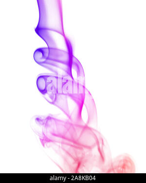 Abstract Violet smoke on white background, Violet background,Violet ink background,purple smoke,beautiful color smoke Stock Photo