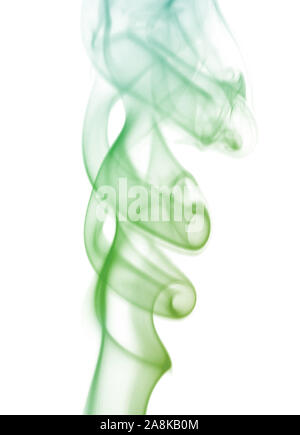 green Smoke abstract on white background. Stock Photo