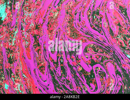 Abstract bright background with visual illusion and wave liquid effects, 3d rendering computer generating Stock Photo
