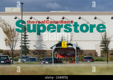 14 October 2019 - Calgary , Alberta, Canada - Canadian superstore logo on side of a building Stock Photo