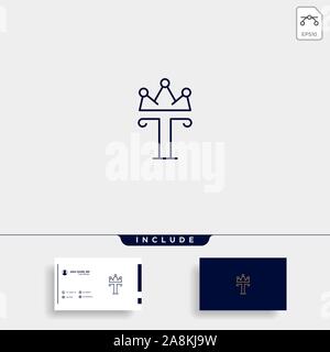 Letter T King Logo Template Vector Design Stock Vector