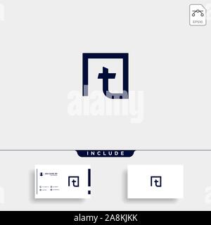 Initial T Simple Logo Template Vector Design Stock Vector
