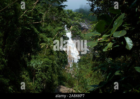 Looking at the big waterfall at Gunung Stong State park. In DaBong, Kelantan, Malaysia. Stock Photo
