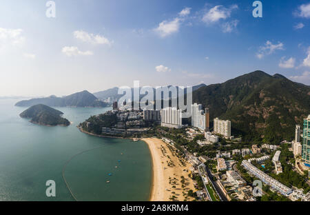 Aerial view of the famous Repulse Bay beach in Hong kong island, Hongkong Stock Photo