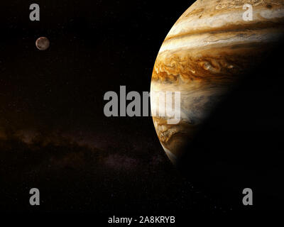 Jupiter - High resolution 3D Rendering images presents planets of the solar system. This image elements furnished by NASA Stock Photo