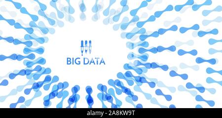 Big data graph visualization. Abstract background with dynamic effect. Motion vector Illustration for business card, banner or presentation. Stock Vector