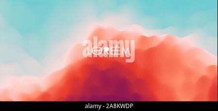 Red sunset. Sky with clouds. Modern pattern. Nature background. Modern pattern. Abstract background. Vector illustration. Stock Vector