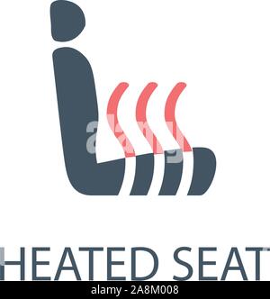 Heated car seat icon. Seat warmer symbol. Stock Vector illustration isolated on white background. Stock Vector