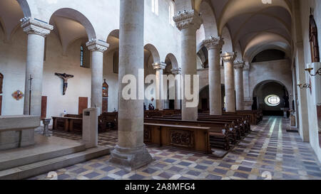 Regensburg 2019. Interior of the Abbey of Our Lady of the Scots. Roman church among the oldest in the city, recently restored. August 2019 in Regensbu Stock Photo