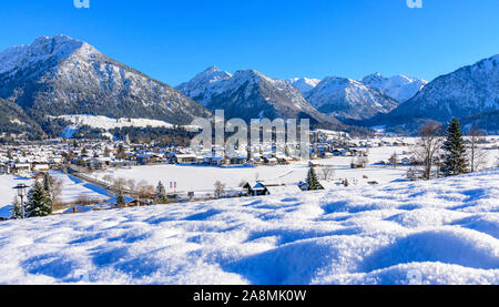 First snow in the Allgäu mountains near Oberstdorf Stock Photo