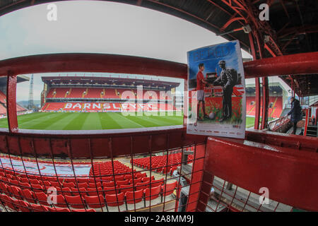 9th November 2019, Oakwell, Barnsley, England; Sky Bet Championship, Barnsley v Stoke City : A general view of Oakwell and todays match ay program with a painting from local artist Neil Richardson titled ‘The Unknown Player’ as part of Remembrance Day  Credit: Mark Cosgrove/News Images Stock Photo