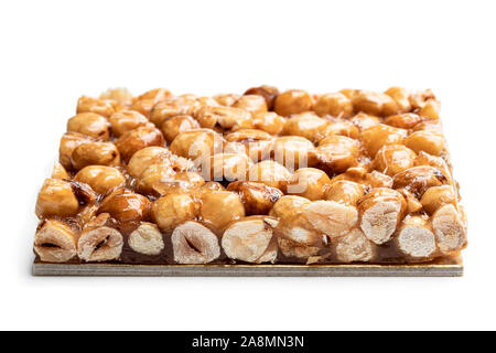 Italian  hazelnut brittle isolated on white background Stock Photo