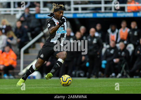 9th November 2019, St. James's Park, Newcastle, England; Premier League, Newcastle United v Bournemouth : Allan Saint-Maximin (10) of Newcastle United in action Credit: Iam Burn/News Images Stock Photo