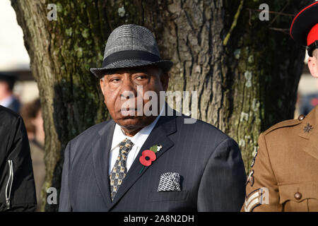 Brighton UK 10th November 2019 - Thousands take part in the Act of Remembrance service held at Brighton War Memorial with a parade and wreath laying ceremony : Credit Simon Dack / Alamy Live News Stock Photo