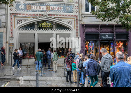 Queue in front of Lello Bookstore in Porto, Norte, Portugal, Europe Stock Photo
