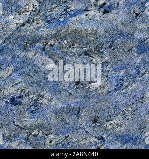 Dark blue granite texture with patterns. Seamless square background, tile ready. Stock Photo