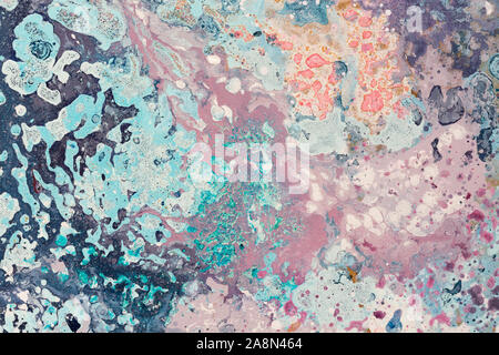 Close-up fragment of acrylic painting on canvas with brush strokes. Abstract art background. Stock Photo