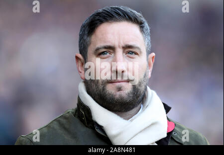 Bristol City manager Lee Johnson during the Sky Bet Championship match at the Cardiff City Stadium. Stock Photo