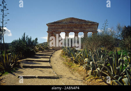 AGRIGENTO - VALLEY TEMPLE - SICILY - ITALY - GREEK AND ROMAN ARCHITECTURE VESTIGE  - HISTORIC SITE - COLOR SLIDE FILM © Frédéric BEAUMONT Stock Photo