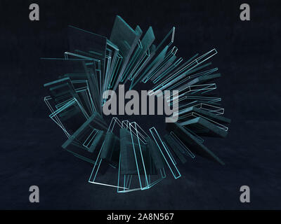 Futuristic shape. Computer generated abstract background. 3D rendering Stock Photo