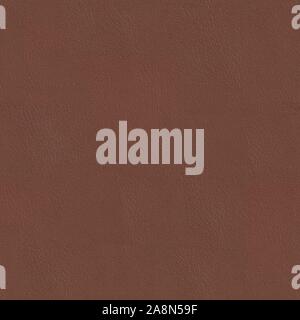 Macro shot of brown leather texture. Seamless square background, tile ready. Stock Photo