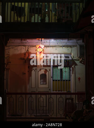 Colorful Akash Kandil / lantern lights Hanging outside houses on the occassion of Diwali Stock Photo