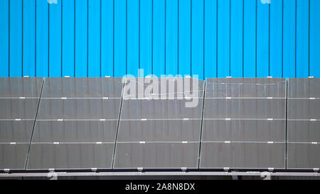 solar thermal collector with broken glass panel in Murcia, Spain, 2019 Stock Photo